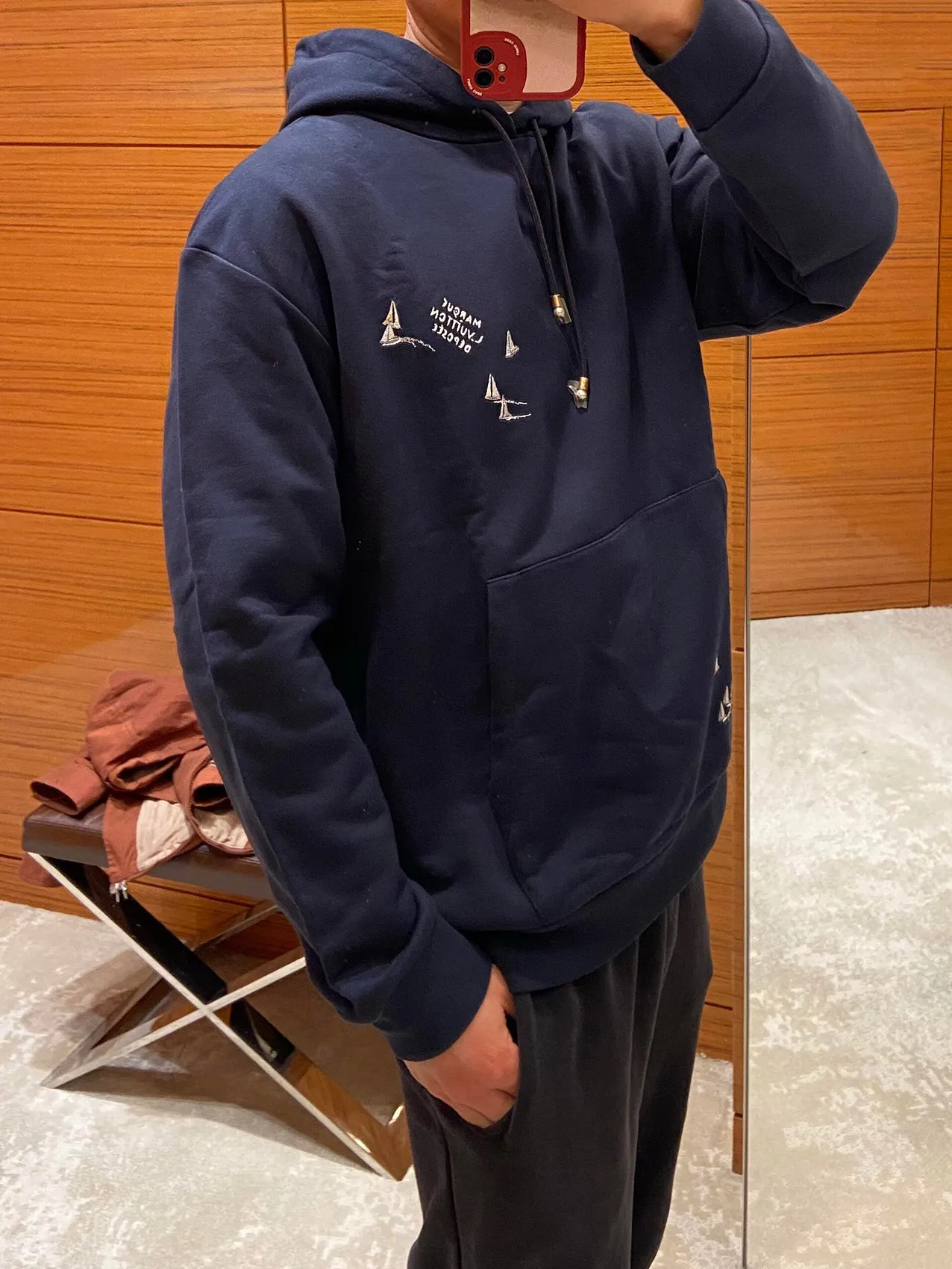 Louis Vuitton/Louis Vuitton sailing embroidered hooded sweatshirt